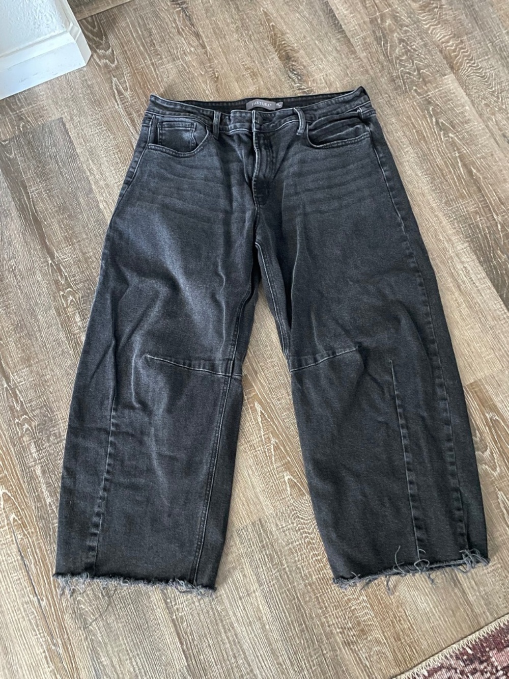 Barrel Jeans by Just USA, 12P, Black